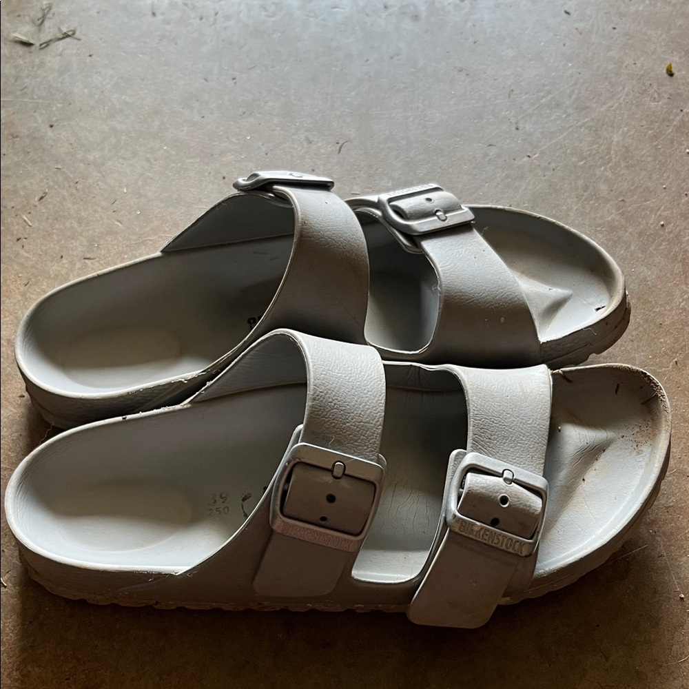 Birkenstock Light Gray Sandal Slip ons - Picture 3 of 6